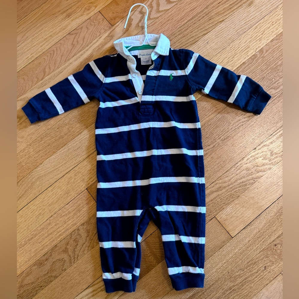 Ralph Lauren Baby Rugby Stripe Coverall